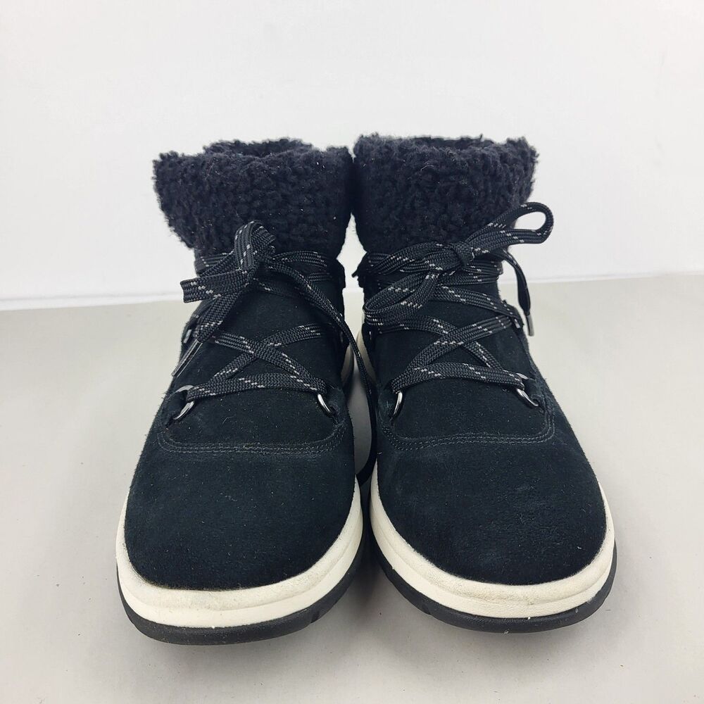 UGG Lakesider Heritage Black Suede Lace Up Mid Top Winter Boots 6.5 - Picture 5 of 11